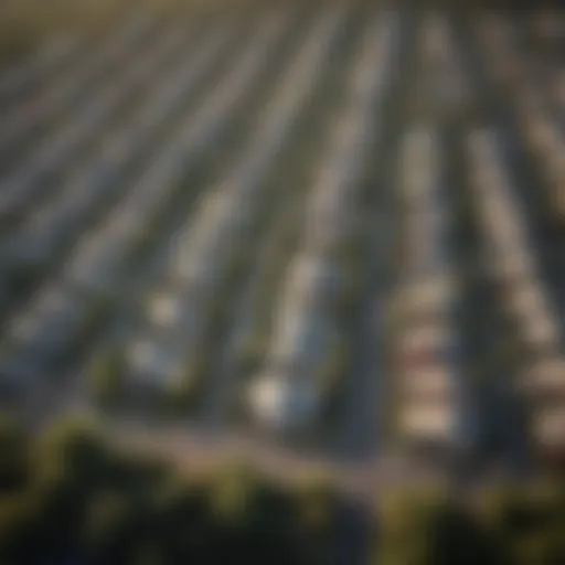 Aerial view of a vibrant neighborhood in Austin showcasing new developments and greenery