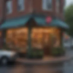 A vibrant street scene showcasing local shops and cafes in a Portland neighborhood