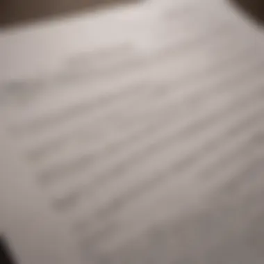 Rental Agreement Details Close-up of a rental contract with important clauses highlighted