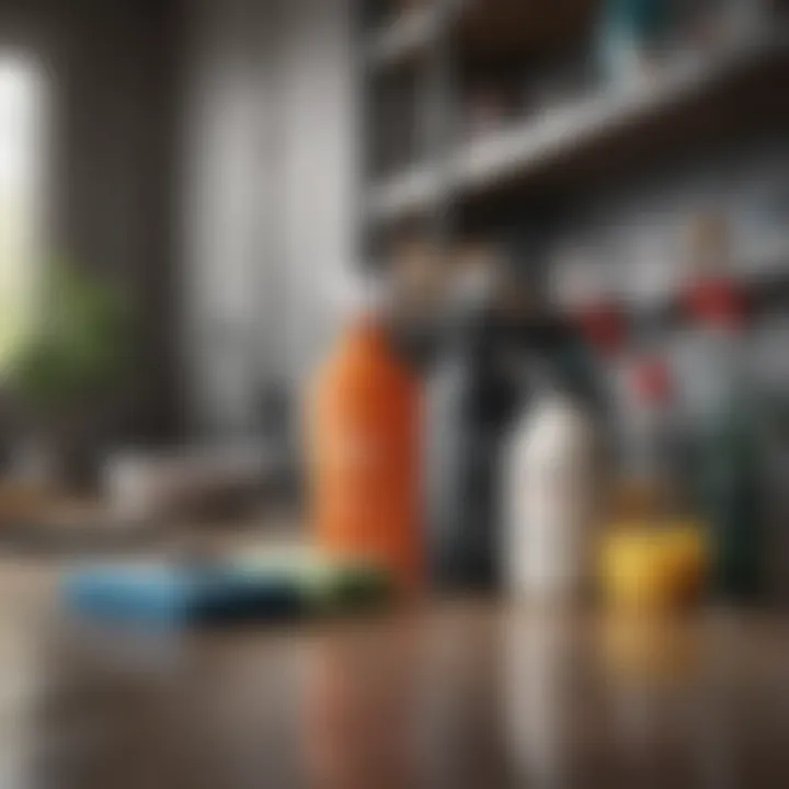 Cleaning supplies organized for efficient use