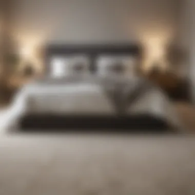 Inviting and Tidy Bedroom An inviting bedroom with neatly arranged bedding and vacuumed carpet