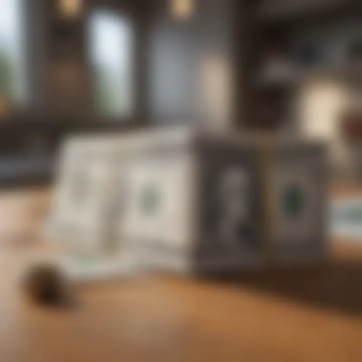 Close-up of a cash transaction for real estate