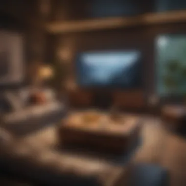 Cinematic Relaxation at Home A cozy movie night setup with snacks and comfortable seating