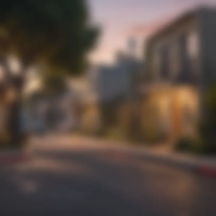 Vibrant street view of a Los Angeles neighborhood showcasing affordable apartments