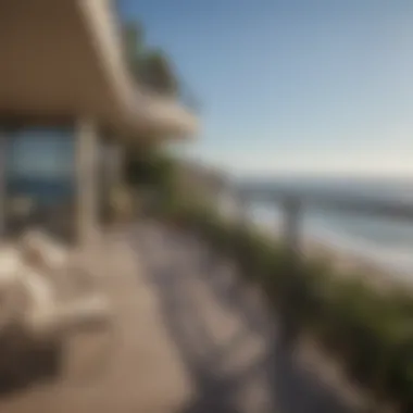 A serene balcony view from a San Elijo apartment overlooking the ocean