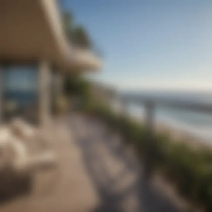 A serene balcony view from a San Elijo apartment overlooking the ocean