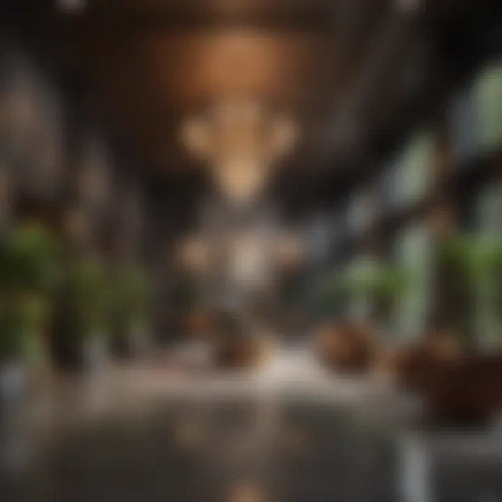 Luxurious hotel lobby showcasing elegant design and natural elements