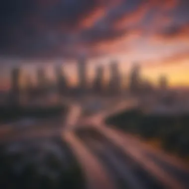 Atlanta Skyline at Sunset An overview of Atlanta's skyline at sunset with colorful skies