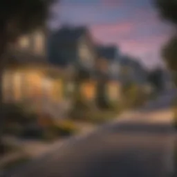 Colorful neighborhood street in the Bay Area