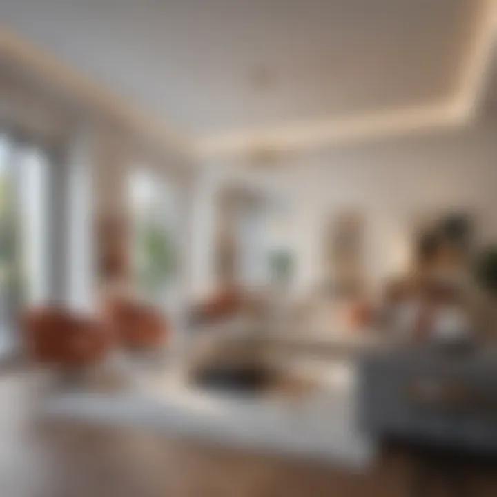 Interior design of a Belvedere Apartment emphasizing spacious living areas