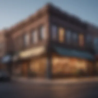 A vibrant street scene showcasing local businesses
