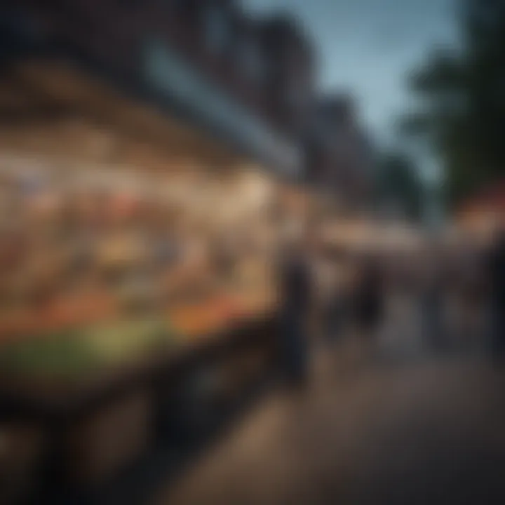 A bustling market scene highlighting local vendors and community engagement in an Atlanta neighborhood.