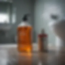 Container of Liquid Plumber showcased against a bathroom backdrop