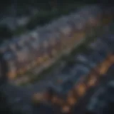 Aerial view of a bustling multifamily residential complex