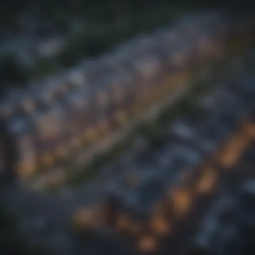 Aerial view of a bustling multifamily residential complex
