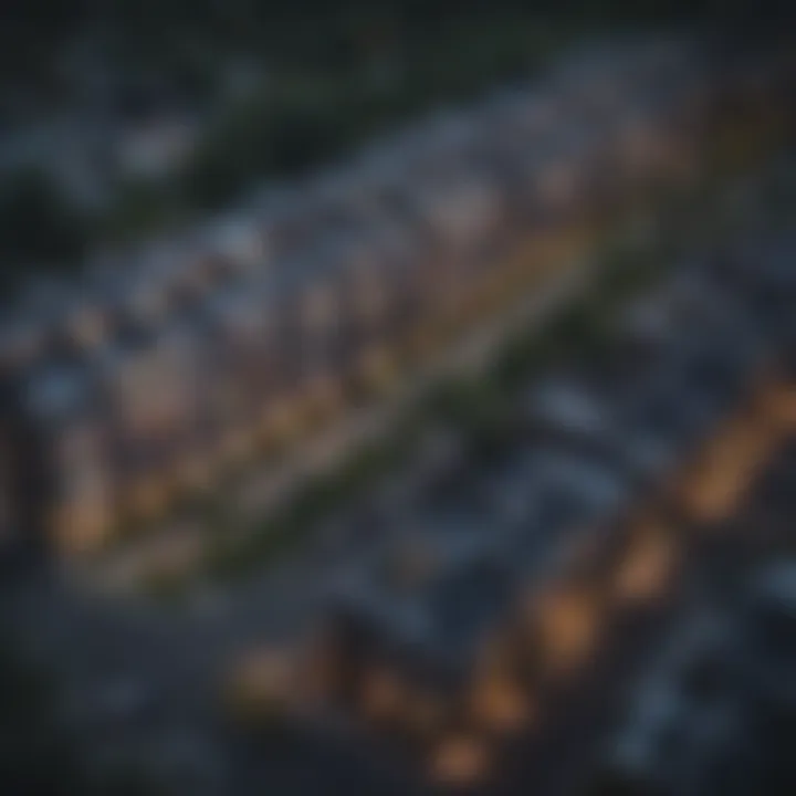 Aerial view of a bustling multifamily residential complex
