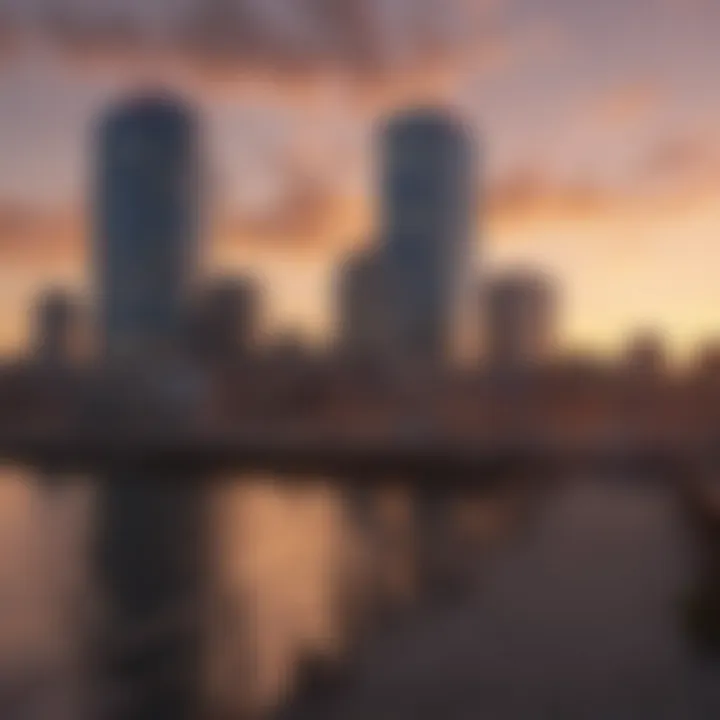 Stunning waterfront view in Boston during sunset