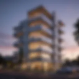 Stunning architectural design of an apartment building in Pico Robertson showcasing modern aesthetics.