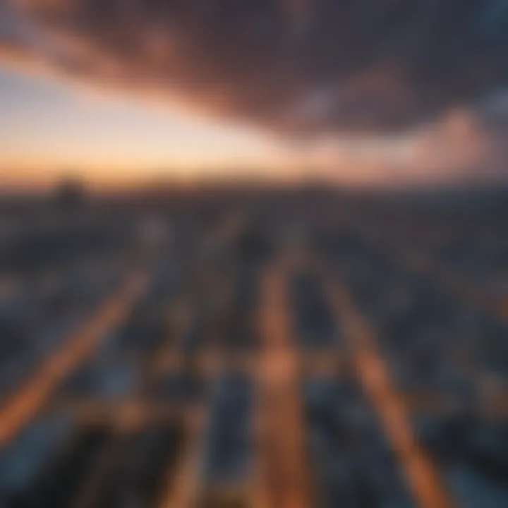 Aerial view of Miami's skyline during sunset