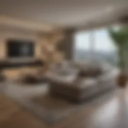 Luxurious living space in a rental room