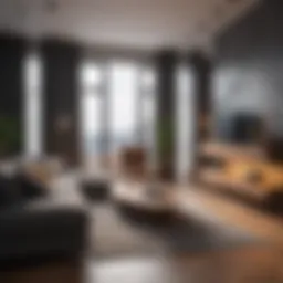 Stylish studio apartment with modern furnishings