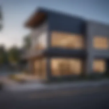 Exterior view of a contemporary studio building in Gresham