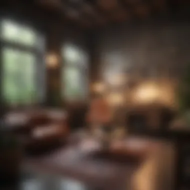 Stylish studio room combining modern and vintage furniture styles