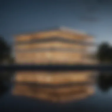 A breathtaking view of the Kennedy Center illuminated at night