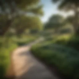 A serene park in Leander, TX showcasing lush greenery and walking trails