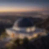 Stunning view of the Griffith Observatory against the backdrop of the Los Angeles skyline