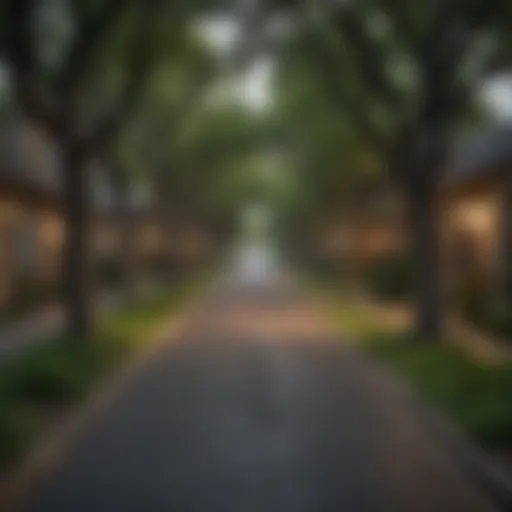 Charming tree-lined street in a residential Austin neighborhood