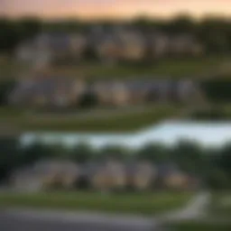 Panoramic view of a suburban neighborhood in Dallas outskirts