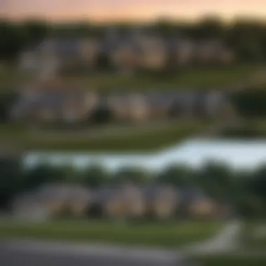 Suburban Serenity: A Panoramic View Panoramic view of a suburban neighborhood in Dallas outskirts