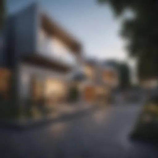 Architectural designs of multi-unit houses showcasing modern aesthetics