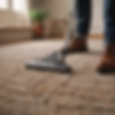 Gentle Cleaning Technique Demonstration of a gentle cleaning technique on a rug