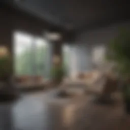 A modern digital interface showcasing rental properties