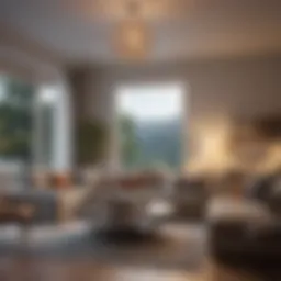 A stunning living room staged for a home sale