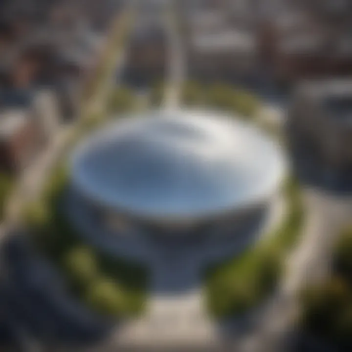 Aerial view of the Oculus Museum showcasing its striking architecture