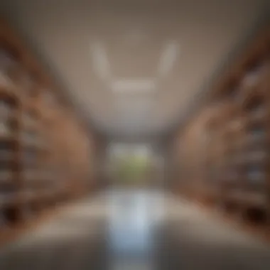 An inviting public library in a suburban area of Austin, symbolizing community and education