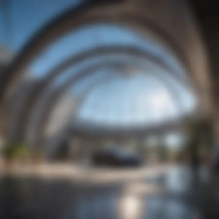 Modern vault roof design in a contemporary building