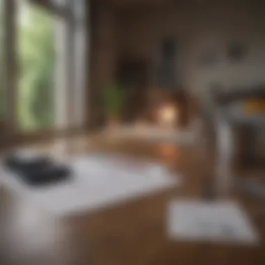 Person analyzing rental costs and budget planning