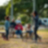 Community park showcasing families enjoying outdoor activities