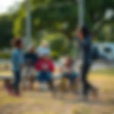 Community park showcasing families enjoying outdoor activities