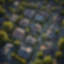 Aerial view of a vibrant neighborhood showcasing hidden gems