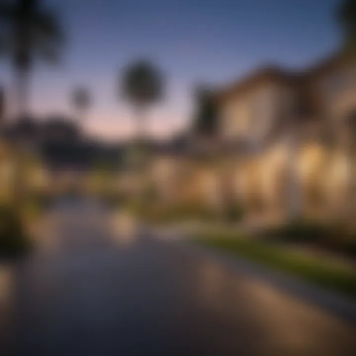 Outdoor view of a vibrant neighborhood in Orange County