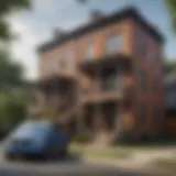 A vibrant neighborhood street in Atlanta showcasing diverse rental options
