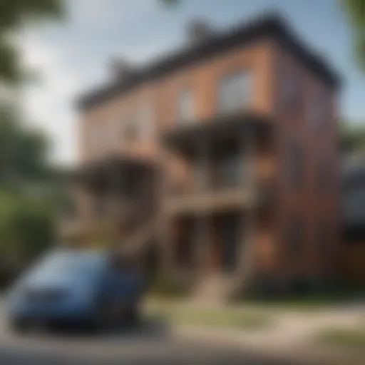 A vibrant neighborhood street in Atlanta showcasing diverse rental options