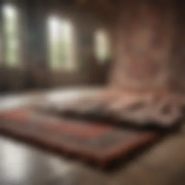 Rug drying in a ventilated area A rug drying in a well-ventilated area
