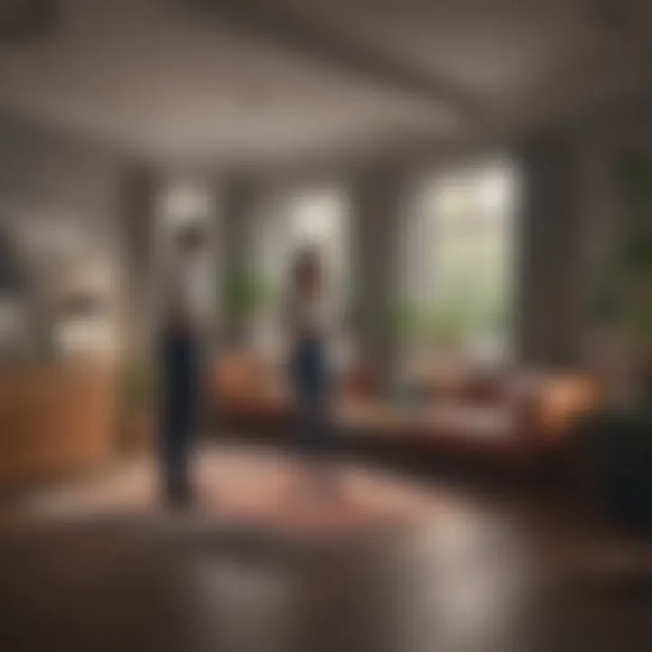A tenant and landlord discussing property details