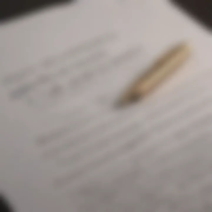 A close-up of a lease agreement with a pen